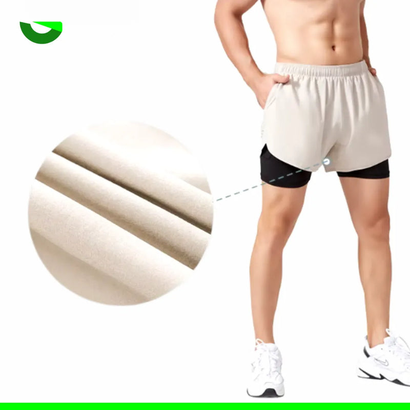 Shorts Masculino 2 em 1 MaxRun Ônix Sports Secagem Rápida e Camada Dupla - Ônix Sports