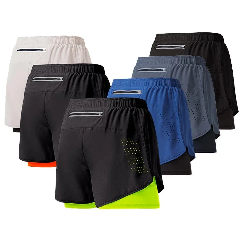 Shorts Masculino 2 em 1 MaxRun Ônix Sports Secagem Rápida e Camada Dupla - Ônix Sports