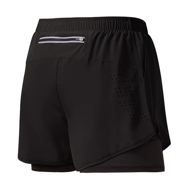 Shorts Masculino 2 em 1 MaxRun Ônix Sports Secagem Rápida e Camada Dupla - Ônix Sports